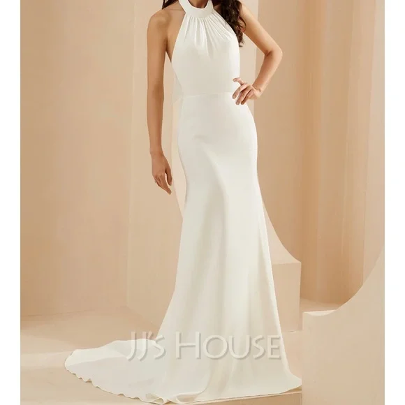 halter a line formal dress A Line Halter Neck Two Pieces Backless Lace Lavender Prom Dresses, Lavender  Lace Formal Dresses, Two Pieces Lace Lavender Evening Dresses main image 1